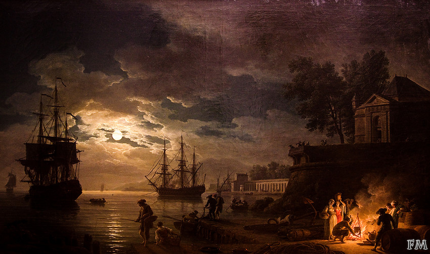 La nuit ; un port de mer au clair de lune - Joseph Vernet (1771)