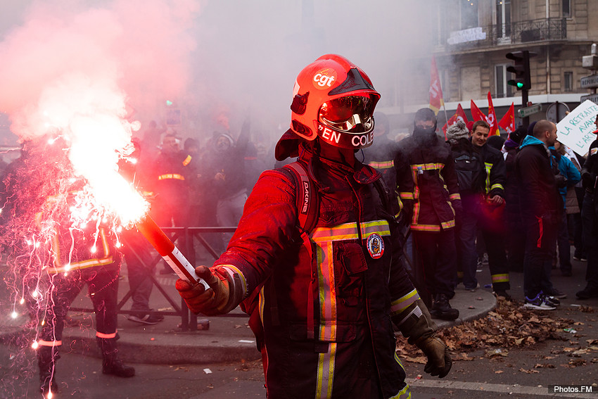 Pompiers en grève - 5 décembre 2019